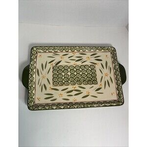 Serving Tray Temptations by Tara Old World Green Print 9 by 13 Inch